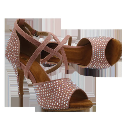 The Stardust Blush Latin Dance Heel – Pink Strappy Performance Sandal