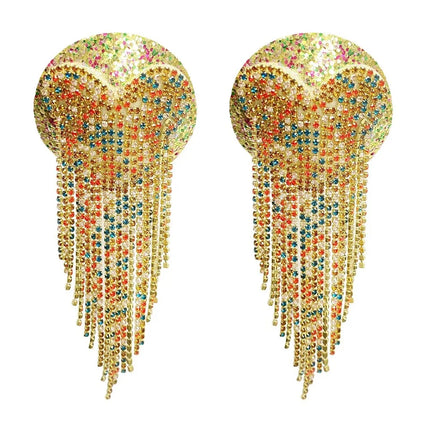 The Stardust Luminary – Deluxe Floral Chain & Tassel Reusable Nipple Covers (2 Pairs)