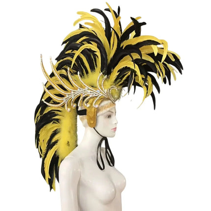 The Stardust Dynasty – Majestic Velvet & Feather Samba Masquerade Crown