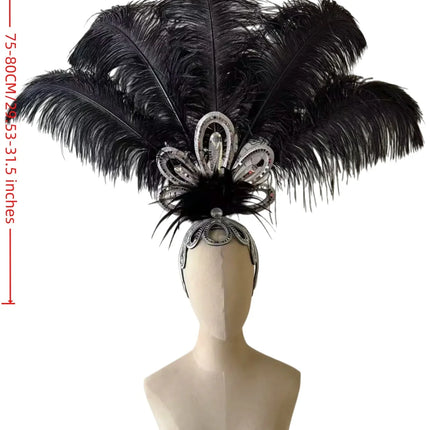 The Stardust Empress – Deluxe Feathered Samba & Carnival Crown