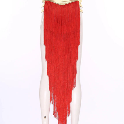 Women Cleopatra Egyptian Queen Cosplay Costume Belly Dancing Indian Dance Tassel Skirt Built-in Briefs for Halloween Carnival