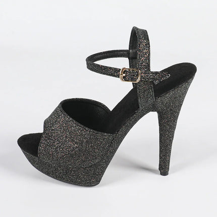 The Stardust Velvet Siren Stiletto – Luxury 13cm Platform Sandal