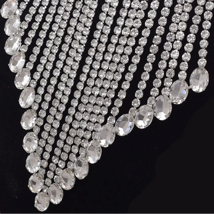 Rhinestone Tassel Fringe Necklace