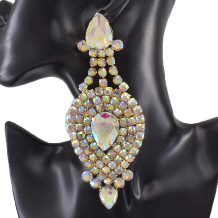 Rhinestone Glass Pendant Necklace & Earring Set