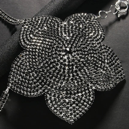 Crystal Flower Bust Chain Bra – Luxury Rhinestone Harness Top & Statement Lingerie for Raves, Festivals & Nightclub Events