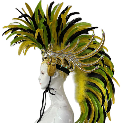 The Stardust Dynasty – Majestic Velvet & Feather Samba Masquerade Crown
