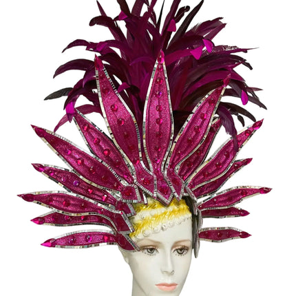 The Stardust Dionysia – Elegant Feathered Samba Carnival & Masquerade Headdress