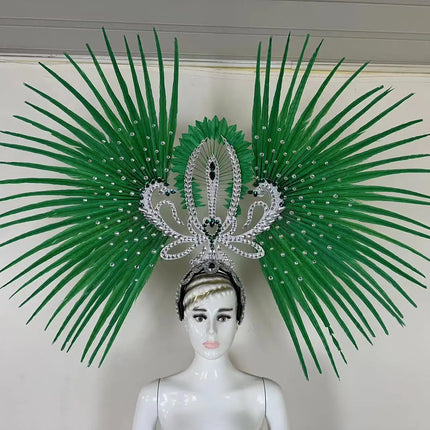 The Stardust Tropicana Samba Crown – Feather & Rhinestone Stage Headdress