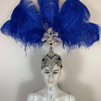 The Stardust Samba Queen – Premium Feathers & Rhinestones Carnival Headdress