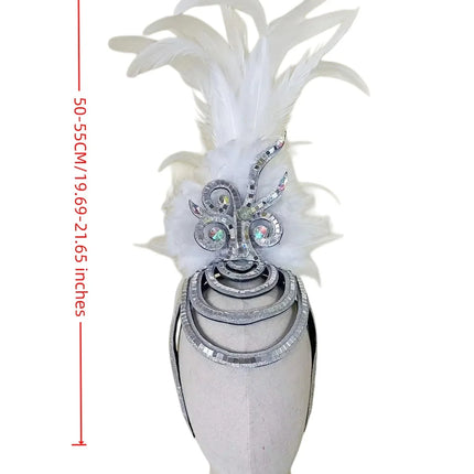 The Stardust Wings of Radiance – Deluxe Feathered Samba & Carnival Crown