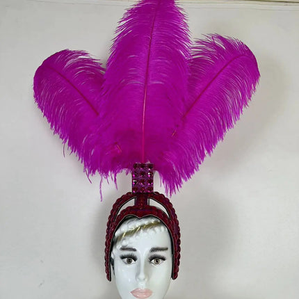 The Stardust Azure Sovereign – Royal Blue Feather Samba Carnival Headdress