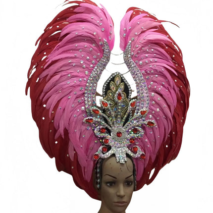Feather headdress samba costume carnival halloween party bar performance hat makeup dance wings parade