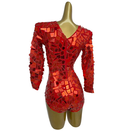 Sparkling Sequin Hollow-Out Bodysuit & Gogo Dance Performance Romper