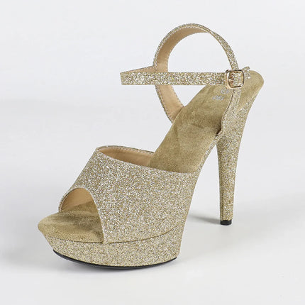 The Stardust Velvet Siren Stiletto – Luxury 13cm Platform Sandal