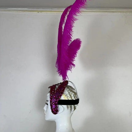 The Stardust Azure Sovereign – Royal Blue Feather Samba Carnival Headdress