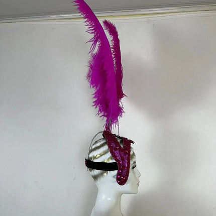 The Stardust Azure Sovereign – Royal Blue Feather Samba Carnival Headdress