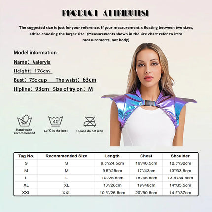 Metallic Gothic Armor Shoulder Shrug Steampunk Pauldron Collar Stage Costume