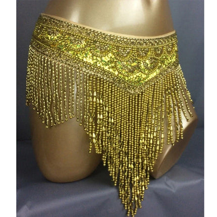 The Stardust Cabaret 2-Piece Ensemble – Luxury Sequin Fringe Bra & Belt Set