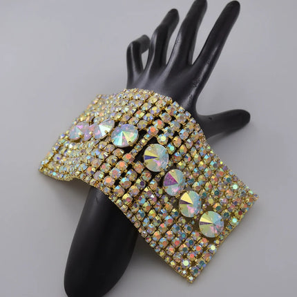 Gold-Plated Crystal Rhinestone Bracelet