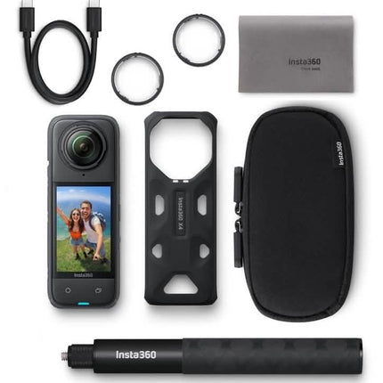Insta360 X4 - Standard Bundle with Invisible Selfie Stick, 8K Waterproof 360 Action Camera, 4K Wide-Angle Video, Soft Pouch - Open Box