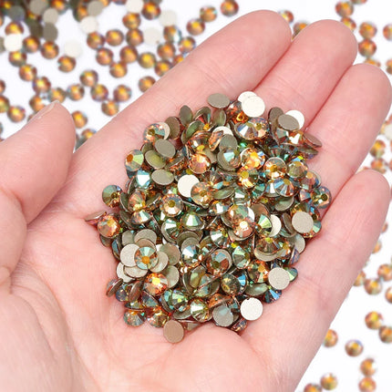 SS3-SS30 Gold Bottom Flat Back Glass High Quality Crystal Rhinestones