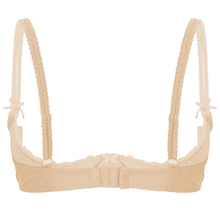 Lace Underwire Half-Cup Push-Up Bra