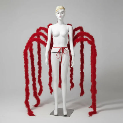 Long Feather Waterfall Backpiece Costume Accessory