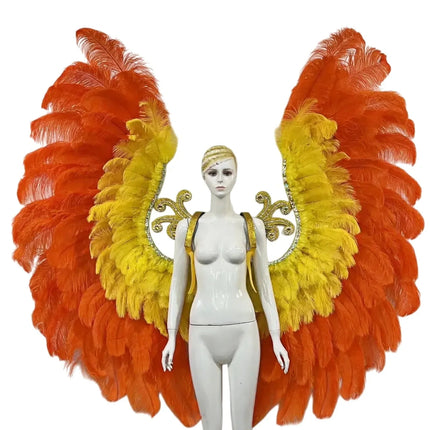 The Stardust Phoenix Wings – Deluxe Feathered Samba Backpiece & Stage Wings