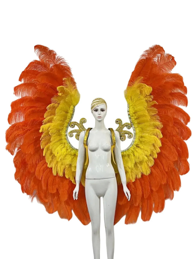 The Stardust Phoenix Wings – Deluxe Feathered Samba Backpiece & Stage Wings