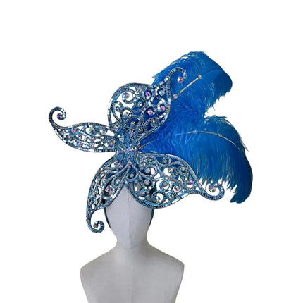 The Stardust Zenith – Premium Feathered Carnival & Samba Crown Headdress
