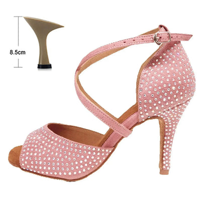 The Stardust Blush Latin Dance Heel – Pink Strappy Performance Sandal