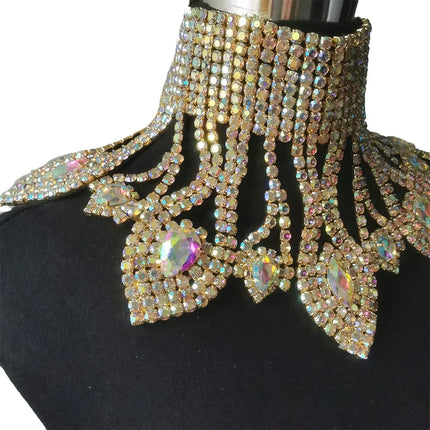 Rhinestone Glass Pendant Necklace & Earring Set