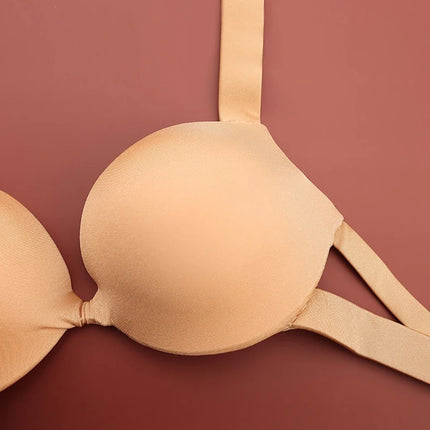 Handmade Steel Ring Gathered Nude Performance Bra Cup
