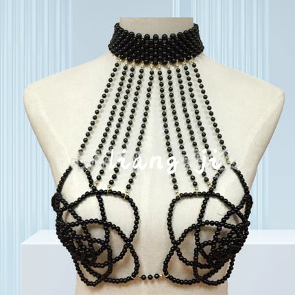 Handmade Pearl Shoulder Harness & Waist Bikini Body Chain Jewelry