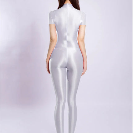 Breathable High-Stretch Zipper Crotch Yoga Bodysuit Shaping Leotard Unitard