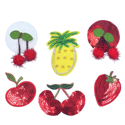 Sparkling Cherry & Fruit Sequined Nipple Pasties Set