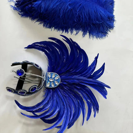 The Stardust Samba Enchantment – Exquisite Feathered Dance & Stage Headdress