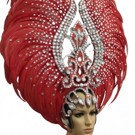 Feather headdress samba costume carnival halloween party bar performance hat makeup dance wings parade