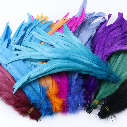 100PCS Natural Rooster Tail Feathers (25-40CM)