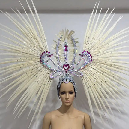 The Stardust Tropicana Samba Crown – Feather & Rhinestone Stage Headdress