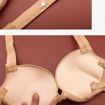 Handmade Steel Ring Gathered Nude Performance Bra Cup