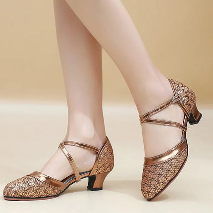 The Stardust Starlight Latin Sandal – Metallic Ballroom & Tango Heel
