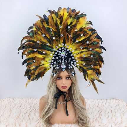 Carnival-Themed Artificial Feather Headdress & Cosplay Crown Prop
