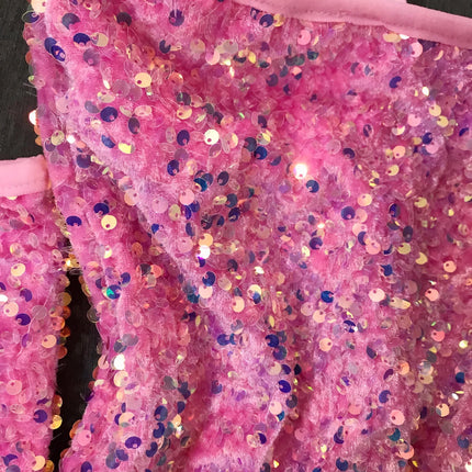 Deep V-Neck Sequin Bodysuit & Choker Collar Stage Performance Set