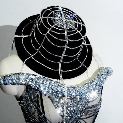 The Stardust Midnight Cabaret Cage Set – Luxury Rhinestone Showgirl Costume