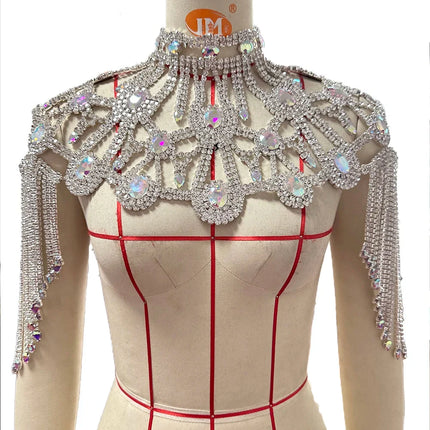 Rhinestone Necklace Shoulder Tassel Body Jewelry