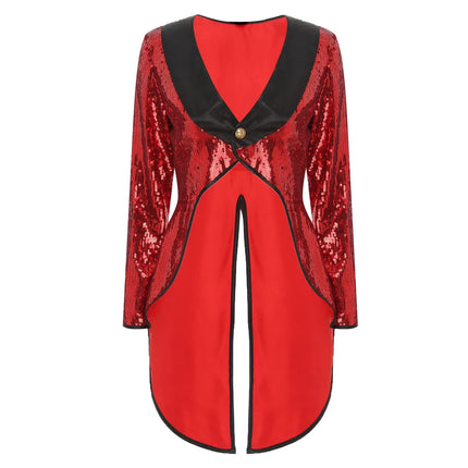 Velvet Circus Ringmaster Tailcoat Marching Band Halloween Showman Outerwear