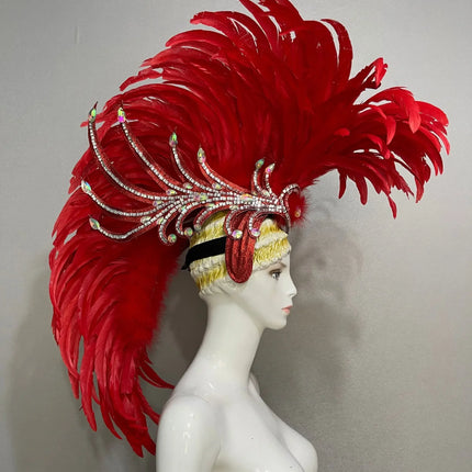 The Stardust Dynasty – Majestic Velvet & Feather Samba Masquerade Crown