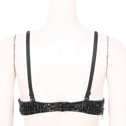 Sparkly Floral Beaded Sequin Belly Dance Bra & Tassel Performance Top