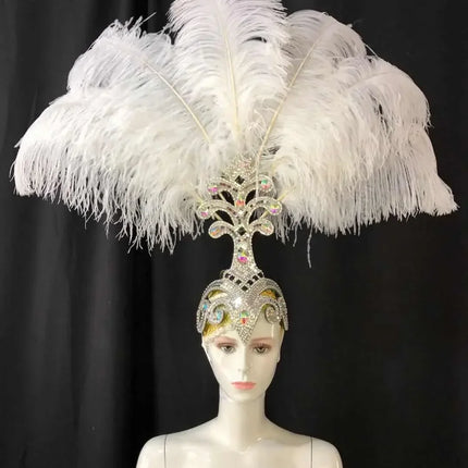The Stardust Samba Queen – Premium Feathers & Rhinestones Carnival Headdress